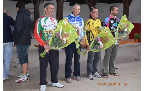 2ème.Manche de la Coupe Saint-Jeannaise organisée par le Club MARSACQ Vélo Sport le Jeudi 14 MAI 2015. Jean-Louis MONCOUCUT vainqueur de cette belle course devant Fabien DELLA LIBERA (Pineuilh)